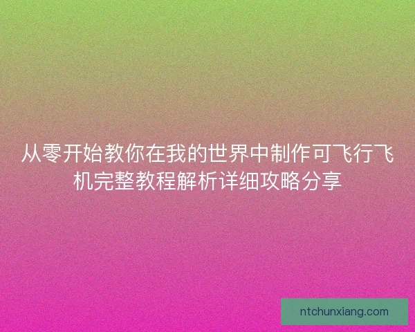 从零开始教你在我的世界中制作可飞行飞机完整教程解析详细攻略分享