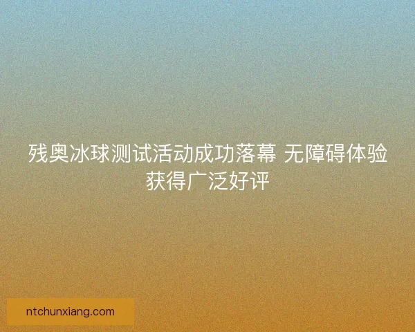 残奥冰球测试活动成功落幕 无障碍体验获得广泛好评